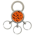 Halloween Card With Bats Flying Pattern 3-Ring Key Chain