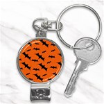 Halloween Card With Bats Flying Pattern Nail Clippers Key Chain