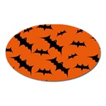 Halloween Card With Bats Flying Pattern Oval Magnet