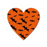 Halloween Card With Bats Flying Pattern Heart Magnet