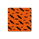 Halloween Card With Bats Flying Pattern Square Magnet