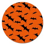 Halloween Card With Bats Flying Pattern Magnet 5  (Round)