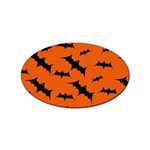 Halloween Card With Bats Flying Pattern Sticker Oval (100 pack)