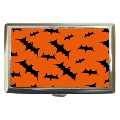 Halloween Card With Bats Flying Pattern Cigarette Money Case from ArtsNow.com Front