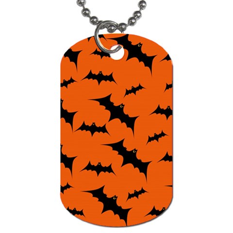 Halloween Card With Bats Flying Pattern Dog Tag (Two Sides) from ArtsNow.com Front