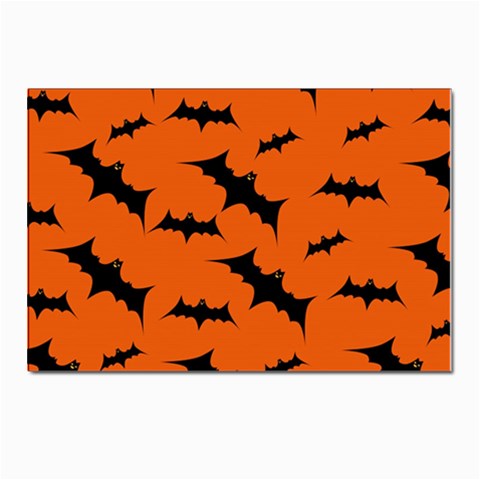 Halloween Card With Bats Flying Pattern Postcard 4 x 6  (Pkg of 10) from ArtsNow.com Front