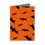 Halloween Card With Bats Flying Pattern Mini Greeting Card