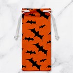 Halloween Card With Bats Flying Pattern Jewelry Bag