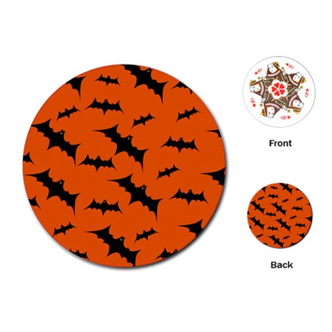 Halloween Card With Bats Flying Pattern Playing Cards Single Design (Round) from ArtsNow.com Front