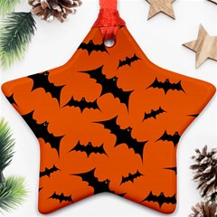 Halloween Card With Bats Flying Pattern Star Ornament (Two Sides) from ArtsNow.com Front