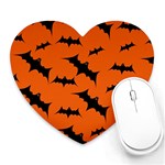 Halloween Card With Bats Flying Pattern Heart Mousepad