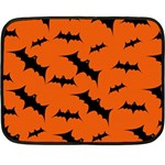 Halloween Card With Bats Flying Pattern Two Sides Fleece Blanket (Mini)