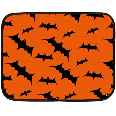 Halloween Card With Bats Flying Pattern Two Sides Fleece Blanket (Mini) from ArtsNow.com 35 x27  Blanket Back