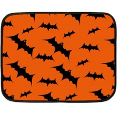 Halloween Card With Bats Flying Pattern Two Sides Fleece Blanket (Mini) from ArtsNow.com 35 x27  Blanket Back
