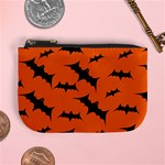 Halloween Card With Bats Flying Pattern Mini Coin Purse