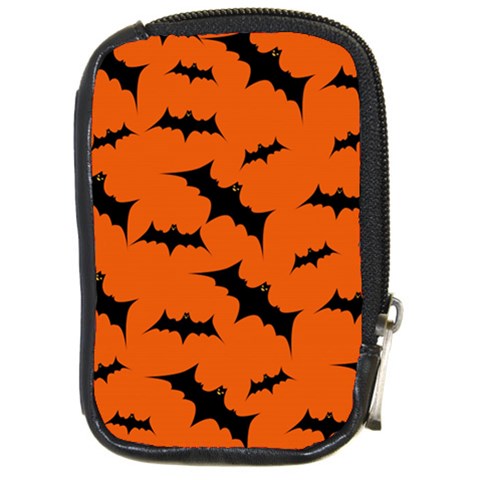 Halloween Card With Bats Flying Pattern Compact Camera Leather Case from ArtsNow.com Front