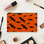 Halloween Card With Bats Flying Pattern Cosmetic Bag (Medium)
