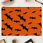 Halloween Card With Bats Flying Pattern Cosmetic Bag (XXXL)
