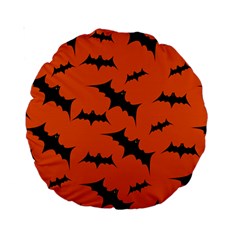 Halloween Card With Bats Flying Pattern Standard 15  Premium Round Cushions from ArtsNow.com Back
