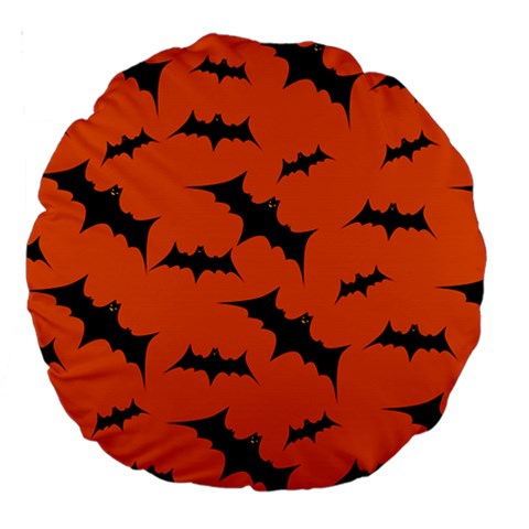Halloween Card With Bats Flying Pattern Large 18  Premium Round Cushions from ArtsNow.com Front
