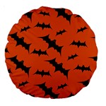 Halloween Card With Bats Flying Pattern Large 18  Premium Round Cushions