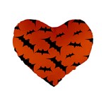 Halloween Card With Bats Flying Pattern Standard 16  Premium Heart Shape Cushions