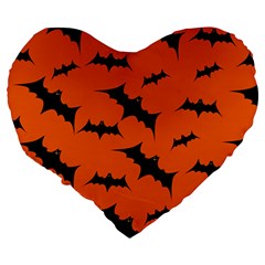 Halloween Card With Bats Flying Pattern Large 19  Premium Heart Shape Cushions from ArtsNow.com Back