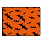 Halloween Card With Bats Flying Pattern Two Sides Fleece Blanket (Small)