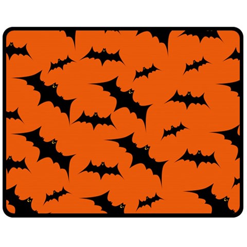 Halloween Card With Bats Flying Pattern Two Sides Fleece Blanket (Medium) from ArtsNow.com 58.8 x47.4  Blanket Front