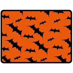 Halloween Card With Bats Flying Pattern Two Sides Fleece Blanket (Large) from ArtsNow.com 80 x60  Blanket Front