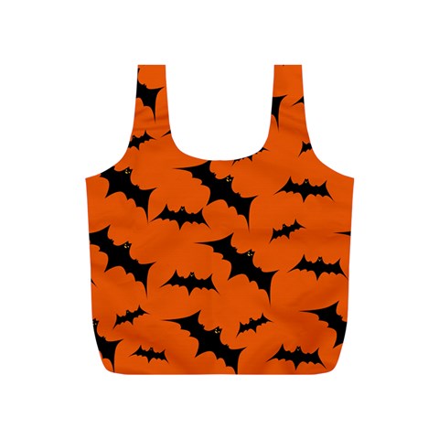 Halloween Card With Bats Flying Pattern Full Print Recycle Bag (S) from ArtsNow.com Back