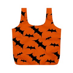 Halloween Card With Bats Flying Pattern Full Print Recycle Bag (M) from ArtsNow.com Back