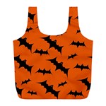 Halloween Card With Bats Flying Pattern Full Print Recycle Bag (L)