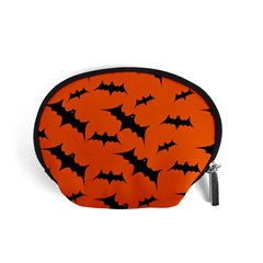 Halloween Card With Bats Flying Pattern Accessory Pouch (Small) from ArtsNow.com Front