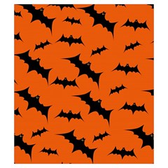 Halloween Card With Bats Flying Pattern Drawstring Pouch (Small) from ArtsNow.com Front