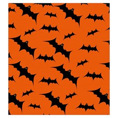 Halloween Card With Bats Flying Pattern Drawstring Pouch (Large) from ArtsNow.com Front