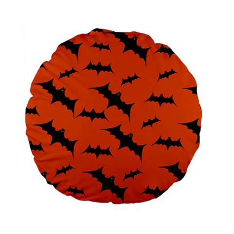 Halloween Card With Bats Flying Pattern Standard 15  Premium Flano Round Cushions from ArtsNow.com Front