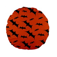 Halloween Card With Bats Flying Pattern Standard 15  Premium Flano Round Cushions from ArtsNow.com Back