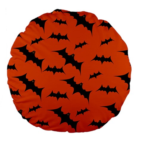 Halloween Card With Bats Flying Pattern Large 18  Premium Flano Round Cushions from ArtsNow.com Front
