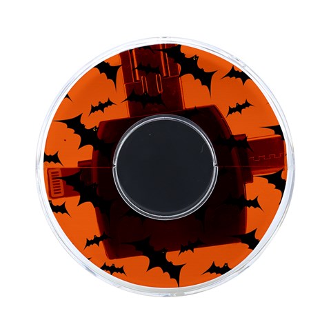 Halloween Card With Bats Flying Pattern On Front