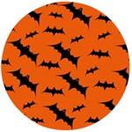 Halloween Card With Bats Flying Pattern Wooden Bottle Opener (Round)