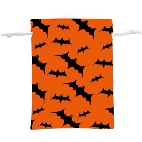 Halloween Card With Bats Flying Pattern Lightweight Drawstring Pouch (XL) from ArtsNow.com Back