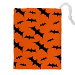 Halloween Card With Bats Flying Pattern Drawstring Pouch (5XL)