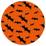 Halloween Card With Bats Flying Pattern Round Trivet