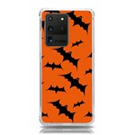Halloween Card With Bats Flying Pattern Samsung Galaxy S20 Ultra 6.9 Inch TPU UV Case