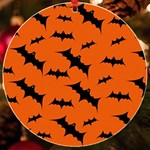 Halloween Card With Bats Flying Pattern UV Print Acrylic Ornament Round