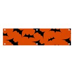 Halloween Card With Bats Flying Pattern Banner and Sign 4  x 1 