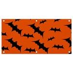 Halloween Card With Bats Flying Pattern Banner and Sign 4  x 2 