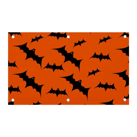 Halloween Card With Bats Flying Pattern Banner and Sign 5  x 3  from ArtsNow.com Front