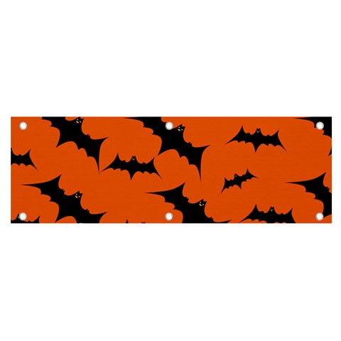 Halloween Card With Bats Flying Pattern Banner and Sign 6  x 2  from ArtsNow.com Front